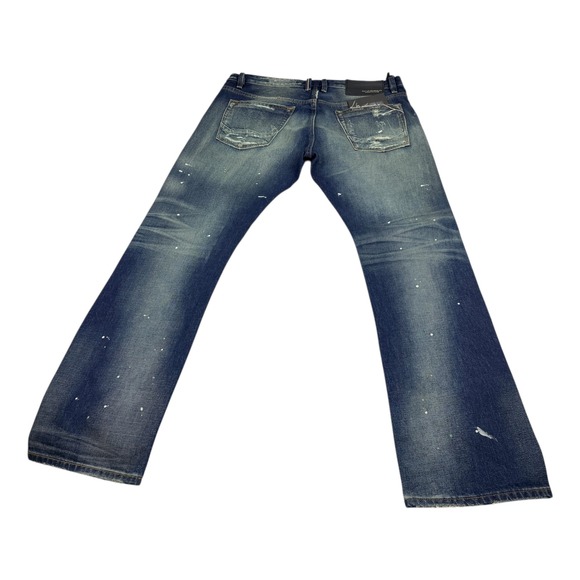 Cult of Individuality Rebel Straight Jeans Men's Distressed Blue Size 36x34 NWT - Picture 2 of 11